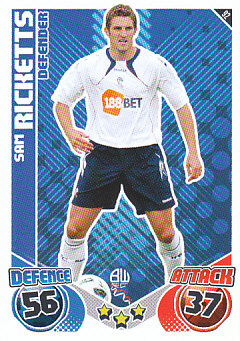 Sam Ricketts Bolton Wanderers 2010/11 Topps Match Attax #92